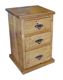 Rough Sawn 3 Drawer Bedside Chest