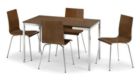Tobago Walnut Veneer & Chrome Table & Chairs By Julian Bowen