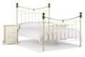 Victoria Stone White & Brass Bed