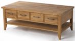 Wealden Oak Coffee Table with 4 Drawers & Shelf