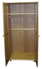 Pine 2 Door Double Wardrobe
