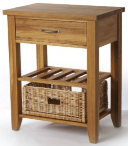 Wealden Single Basket Console with Wine Rack