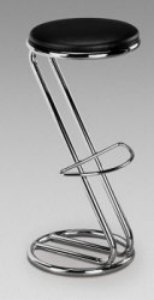 Zeus Leather Effect & Chrome Stool By Julian Bowen