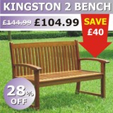 Kingston 2 Seat Hardwood Bench