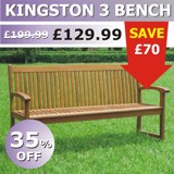 Kingston 3 Seat Hardwood Bench