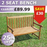 Thames 2 Seat Hardwood Bench